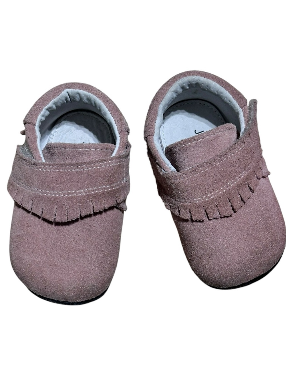 Jack and Lilly suede Soft Moccasin Slip-On Shoes in Dusty Rose 12-18 months
